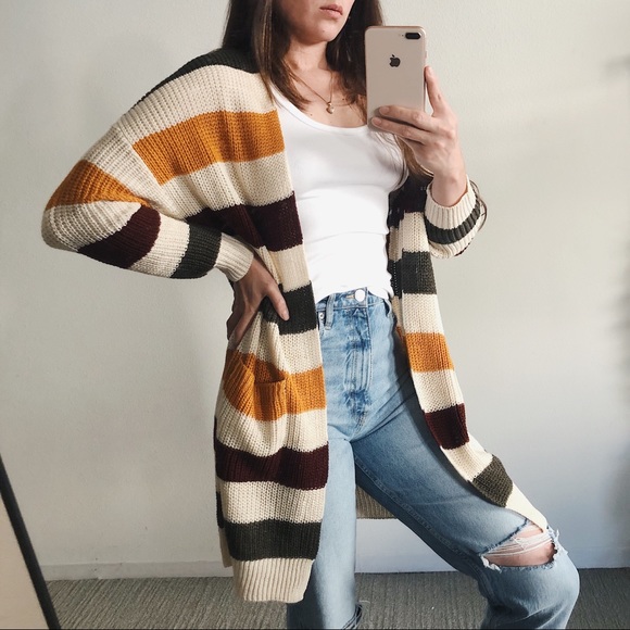 LONG STRIPED CARDIGAN - Picture 3 of 8